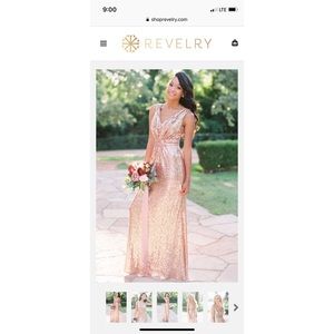 Revelry Rose Gold Sequin Formal Dress